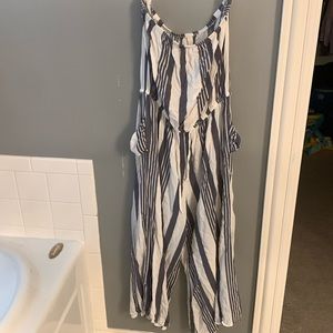Elan light gray/white romper size L strapless